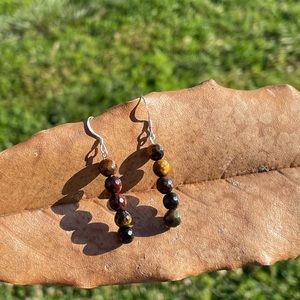 SS tiger eye drop earrings